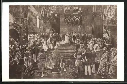 AK Krönungszeremonie Zar Nikolaus II. von Russland