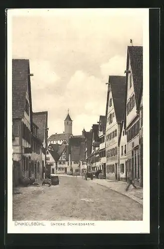 AK Dinkelsbühl, Strassenblick in die Untere Schmiedgasse