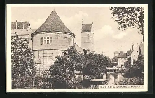 AK Dinkelsbühl, Turmpartie am Mühlgraben