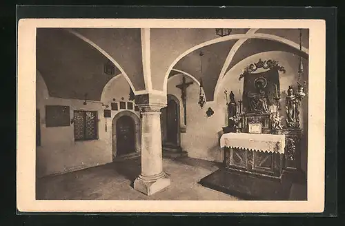 AK Dinkelsbühl, Hauskapelle im kathol. Pfarrhof, Innenansicht