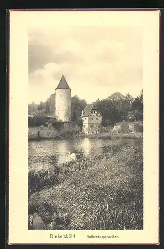 AK Dinkelsbühl, Blick auf den Rothenburgweiher
