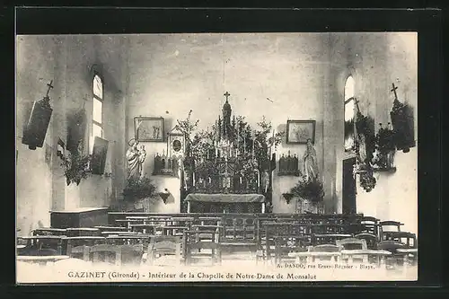 AK Gazinet, Interieur de la Chapelle de Notre-Dame de Monsalut