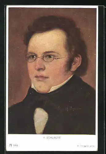 Künstler-AK Portrait des Komponisten Franz Schubert