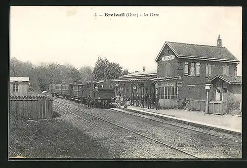 AK Breteuil, La Gare, Motiv vom Bahnhof