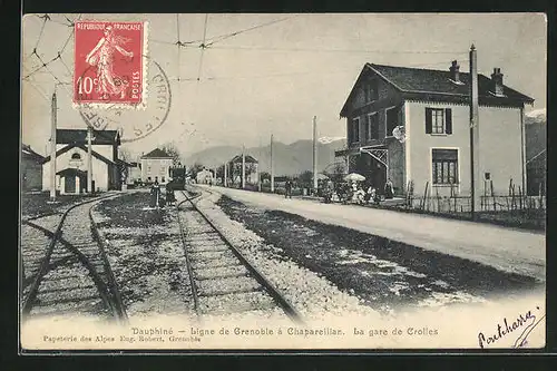 AK Crolles, La Gare, Ansicht vom Bahnhof