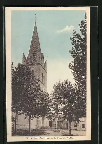AK Virieu-sur-Bourbre, La Place de l` Eglise