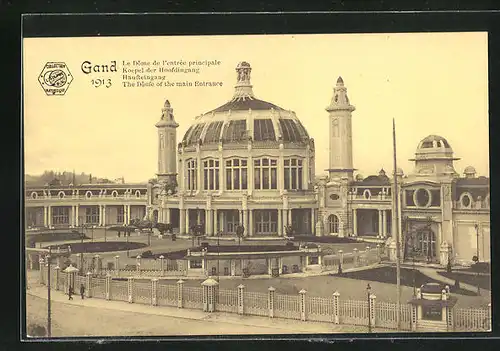 AK Gand, Exposition Universelle 1913, Le Dome de l` entrèe principale