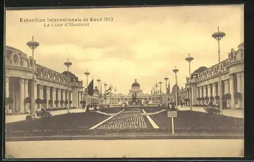 AK Gand, Exposition Universelle 1913, La Cour d` Honneur