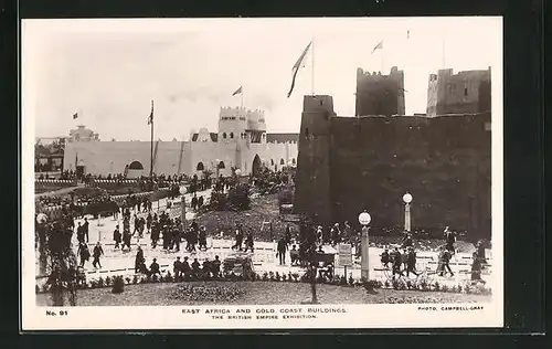 AK London, British Empire Exhibition 1924, East Africa and Gold Coast Building
