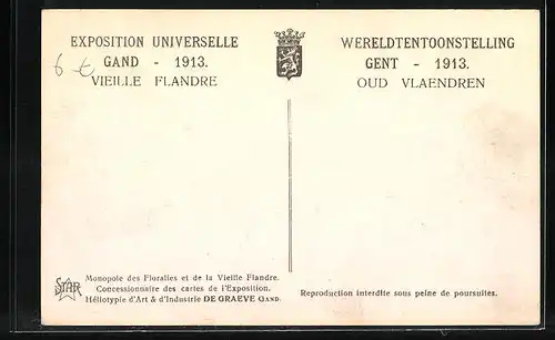 AK Gand, Exposition Internationale et Universelle 1913, Le Quai des Bateliers