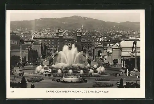 AK Barcelona, Exposicion Internacional 1929, Fontaine Magique un aspect