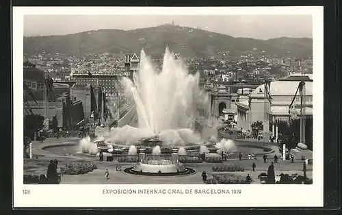 AK Barcelona, Exposicion Internacional 1929, Fontaine Magique un aspect