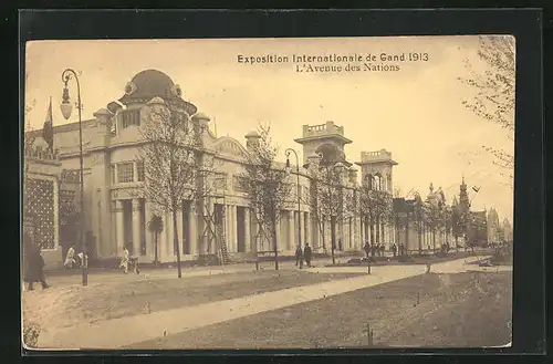 AK Gand, Exposition Internationale 1913, L`Avenue des Nations