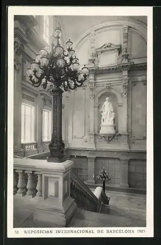 AK Barcelona, Exposicion Internacional 1929, Palacio Nacional, Escalera de honor