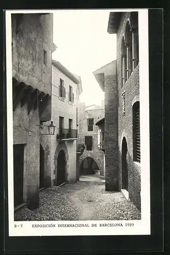 AK Barcelona, Exposicion Internacional 1929, Pueblo Espanol, Bajada de Cervantes