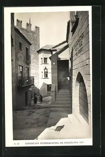 AK Barcelona, Exposicion Internacional 1929, Pueblo Espanol, Davallada