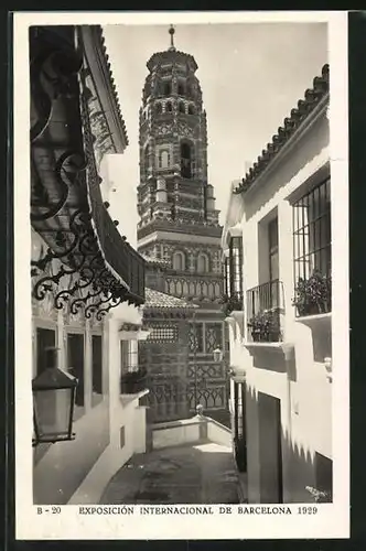 AK Barcelona, Exposicion Internacional 1929, Pueblo Espanol, Calle de las Bulas