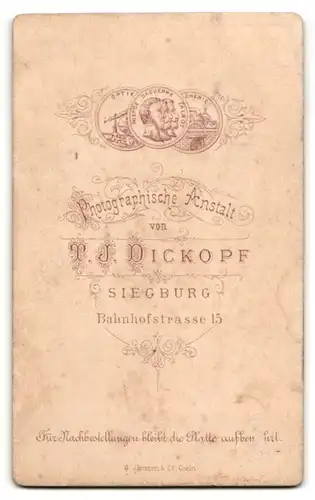 Fotografie T. J. Dickopf, Siegburg, Portrait betagter Herr mit Favoris