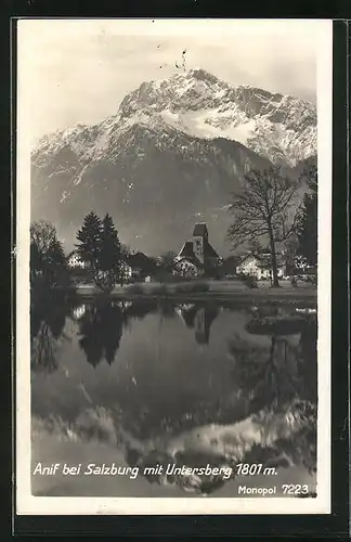 AK Anif, Panorama mit Untersberg