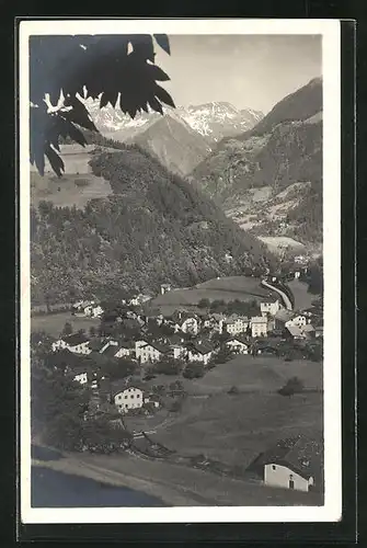AK San Leonardo in Passiria, Ortspartie vom Berg gesehen