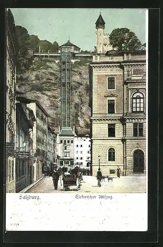 AK Salzburg, Blick zum Elektrischen Aufzug