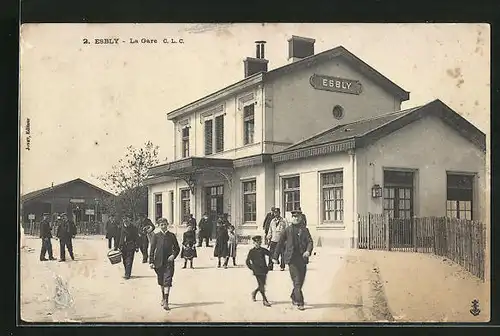 AK Esbly, La Gare, Bahnhof