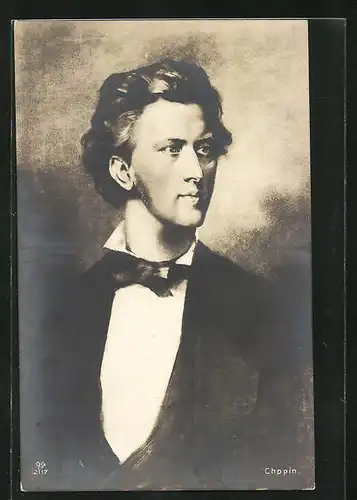 AK Komponist Frederic Chopin, Halbportrait im Anzug