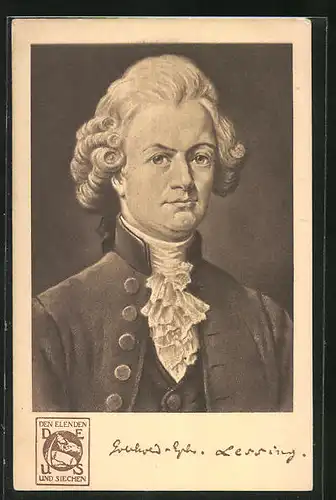 AK Portrait Gotthold Ephraim Lessing, deutscher Dichter