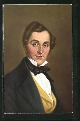 AK Portrait Albert Lortzing mit Fliege im Anzug, 1801-1851