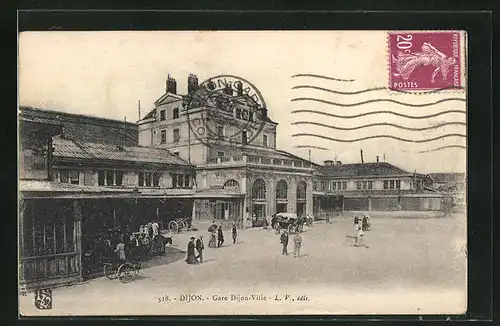 AK Dijon, Gare Dijon-Ville, Bahnhof mit Vorplatz