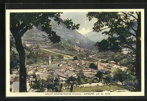 AK Limone, Blick auf den Ort im Valle Vermenagna
