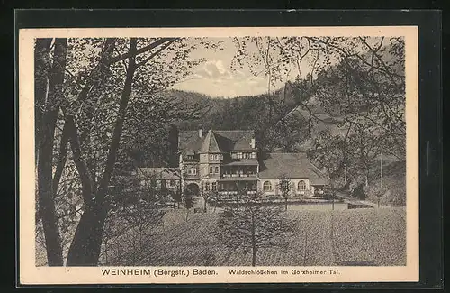 AK Weinheim (Bergstr.) Baden, Waldschlösschen im Gorxheimer Tal