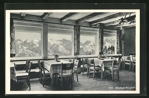 AK Sonthofen, Gasthaus Allgäuer Berghof, Innenansicht Gastraum