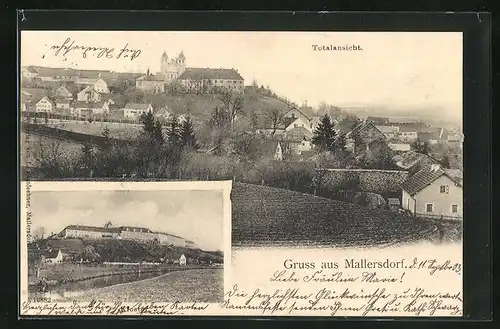 AK Mallersdorf, Totalansicht, Kloster