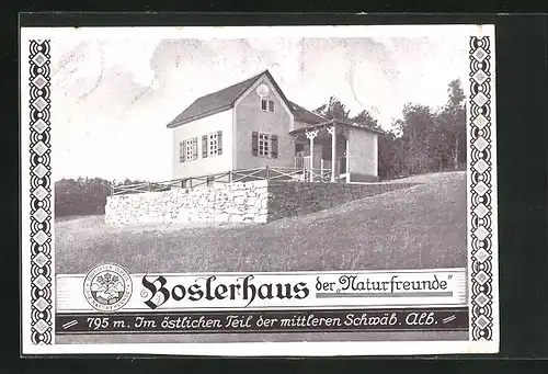 AK Gruibingen, Bosslerhaus der Naturfreunde, Eckfassade