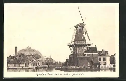 AK Haarlem, Spaarne met molen Adriaan