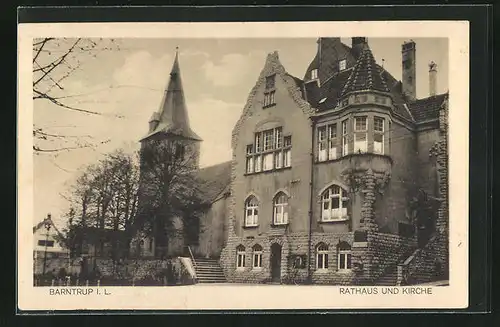 AK Barntrup / Lippe, Rathaus & Kirche