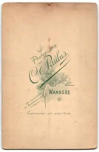 Fotografie C. Paulus, Berlin-Wannsee, Portrait Braut und Bräutigam in Garten, Hochzeit