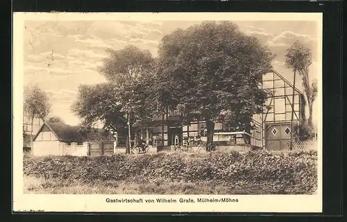 AK Mülheim / Möhne, Gasthaus von Wilhelm Grafe