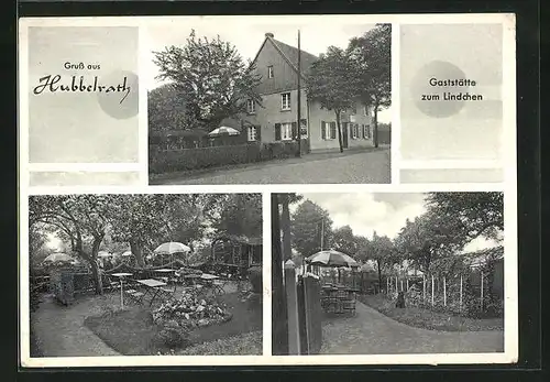 AK Hubbelrath, Gasthaus zum Lindchen mit grossem Garten