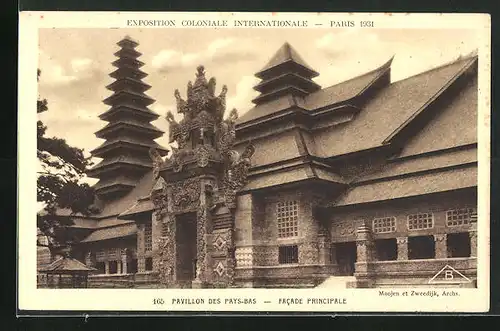 AK Paris, Exposition coloniale internationale 1931, Pavillon des Pays-Bas, Facade Principale