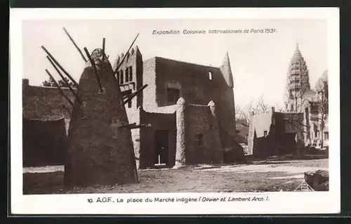 AK Paris, Exposition coloniale internationale 1931, La Place du Marche indigene