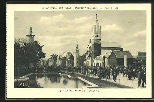 AK Paris, Exposition coloniale internationale 1931, Grande Avenue des Colonies