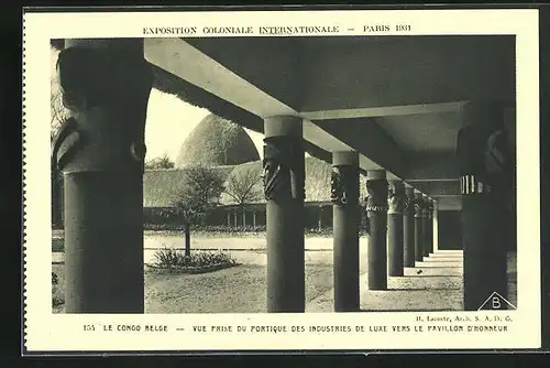 AK Paris, Exposition coloniale internationale 1931, Le Congo Belge, Portique des Industries de Luxe