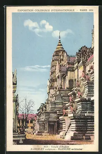 AK Paris, Exposition coloniale internationale 1931, Temple d`Angkor, Auberlet Sculpture
