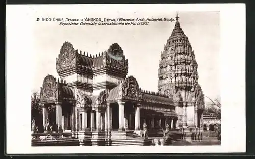 AK Paris, Exposition coloniale internationale 1931, Temple d`Angkor, detail