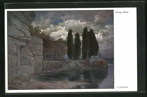 Künstler-AK Hermann Rüdisühli: Heilige Stätte, Landschaft
