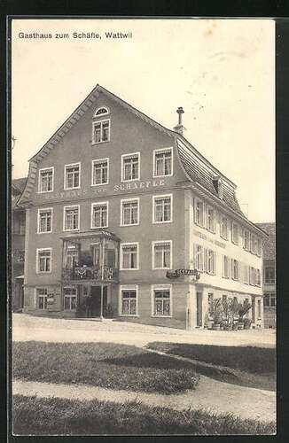 AK Wattwil, Blick auf das Gasthaus zum Schäfle