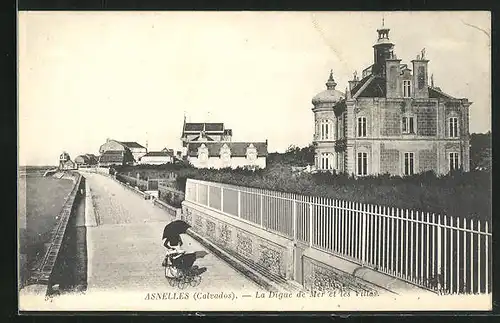 AK Asnelles, La Digue de Mer et les Villas