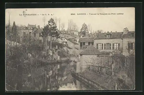 AK Lisieux, Vue sur la Touques au Pont Labbey